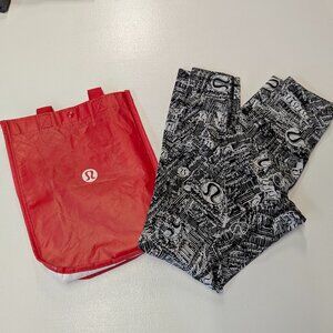 Lululemon Wunder Train High-Rise Tight 25" Tear It Up Alpine White Black Size 2